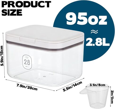 2.8L Laundry Detergent Dispenser with One-Press Lid, Laundry Powder Container For Laundry Room Organization and Storage Pod And Airtight Dishwasher Pod Holder For Bead Powder 1 pack in Kuwait
