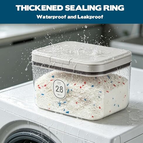 2.8L Laundry Detergent Dispenser with One-Press Lid, Laundry Powder Container For Laundry Room Organization and Storage Pod And Airtight Dishwasher Pod Holder For Bead Powder 1 pack in Kuwait