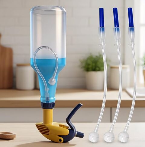 3-Pack 360° Spray Bottle Adapter ，Weighted Tube, Universal Upside Down Multi-Angle Sprayer Attachment for Cleaning (clear) in Kuwait