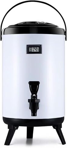 WantJoin Electric Heating Beverage Dispenser-75 Cup Hot&Cold water Urn for Catering-Stainless Steel Premium 12 L/3.2 Gallon Hot Drink Dispenser with Spigot for Coffee & Hot tea,Cold Milk,Juice(Silver) in Kuwait
