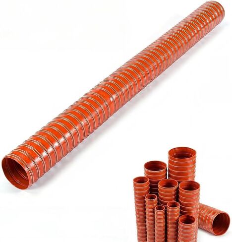 High Temp Silicone Hose Flexible Air Duct Hot Air Exhaust Wire Reinforced (55,100) in Kuwait