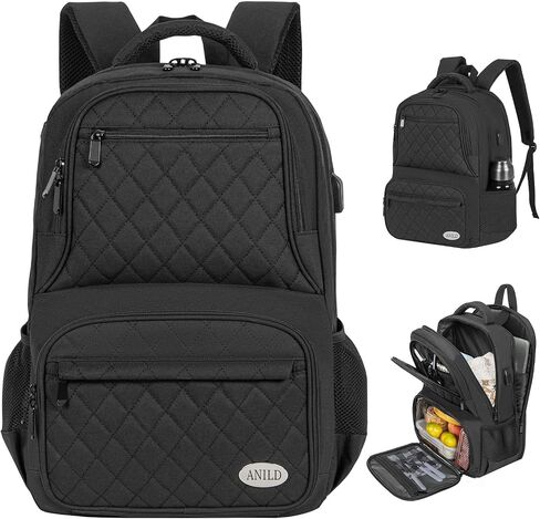 ANILD Lunch Backpack, 17 Inch Laptop Backpack with Insulated Cooler Compartment for Men Women, Travel Work Computer Backpack in Saudi Arabia