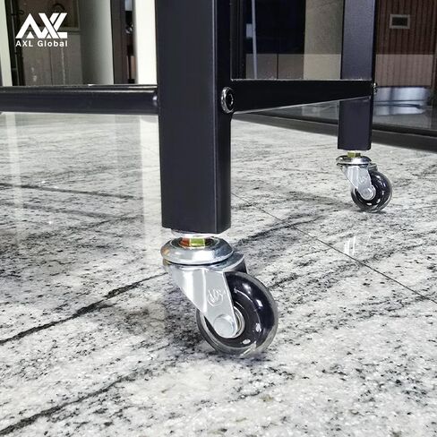 عجلات عجلات جذعية ملولبة AXL M6-1.0، 40 مم (1.5 بوصة) عجلات دوارة من البولي يوريثان بنمط تزلج مضمن، عجلات جذعية ملولبة M6 لعربة التدحرج والرف والأثاث والعربة (مجموعة من 4، بدون ضوضاء) in Kuwait