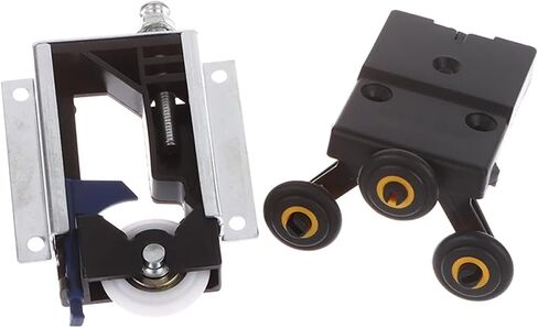 Sliding Wardrobe Door Part Top/Bottom Down Wheels/Runner/Guides Side-Mounted Hanging Sliding Pulley Open Wheel for Cabinet(B1set) in Kuwait