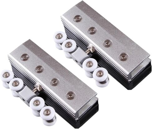 1 Set Sliding Door Hanging Wheel Glass Door Clamps Accessories Bathroom Clamps Sliding Door Wheel Pulley Glass Slide Wheel in Kuwait