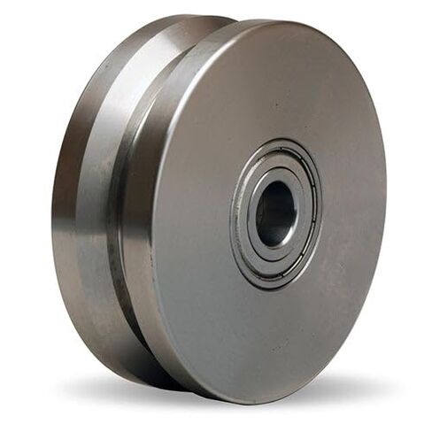 Hamilton W-413-HSVB-1/2 Stainless Steel V-Groove Wheel - 4" Dia x 1 3/8" Face, 1/2" Precision Ball Bearing for High Heat & Industrial Use in Kuwait