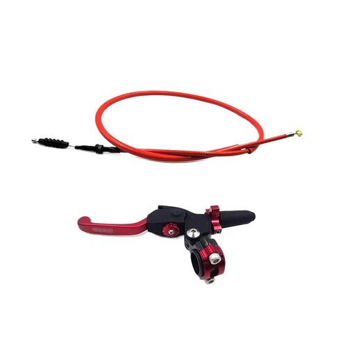 CNC Motorcycle Hydraulic Clutch Kit with Lever Master Cylinder Braided Oil Hose and Adjustable Folding Handle Universal Accessories(Red) in Kuwait