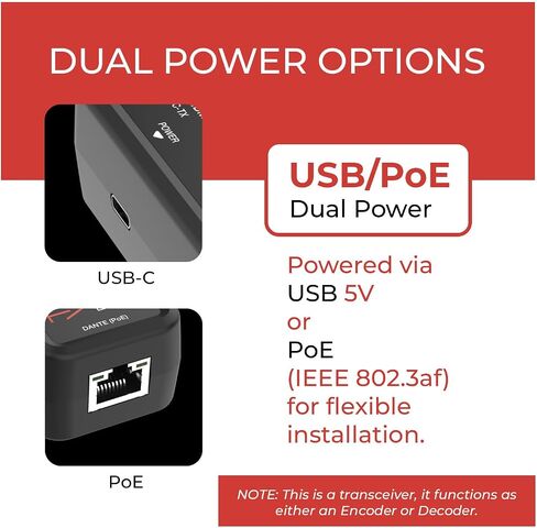 جهاز إرسال واستقبال الصوت ToVi Dante USB-C - 2CH USB-C إلى المحول، 96 كيلو هرتز/24 بت، PoE (DXA-USBC-ED) in Kuwait