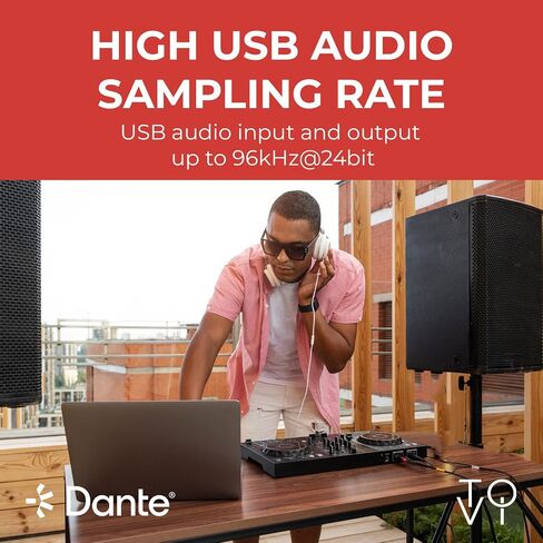 جهاز إرسال واستقبال الصوت ToVi Dante USB-C - 2CH USB-C إلى المحول، 96 كيلو هرتز/24 بت، PoE (DXA-USBC-ED) in Kuwait