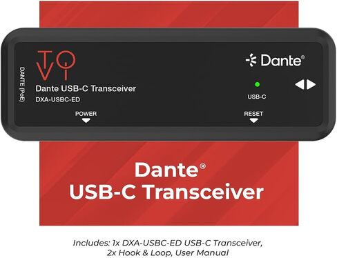 جهاز إرسال واستقبال الصوت ToVi Dante USB-C - 2CH USB-C إلى المحول، 96 كيلو هرتز/24 بت، PoE (DXA-USBC-ED) in Kuwait