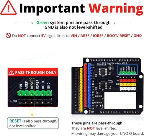 وحدة محول المستوى GeeekPi لـ Arduino UNO Q، ثنائي الاتجاه 3.3 فولت إلى 5 فولت، قابل للتكديس، فتحة مصفوفة LED in Kuwait