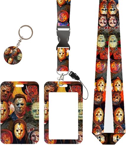 Funny Horror Scream Face ID Badge Holder with Lanyard，Horror Movie Gifts Lanyards，Keychain Name Tag ID Card Protector Student Teacher Doctor Office Gift in Saudi Arabia