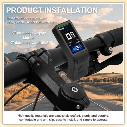 KT TF04 شاشة LCD صغيرة عداد شاشة Ebike Mini TFT شاشة عرض ملونة 24 فولت/36 فولت/48 فولت، موصل مقاوم للماء لركوب الدراجات، ملحقات الدراجة الجبلية الكهربائية مناسبة لوحدة تحكم كونتنغ in Kuwait