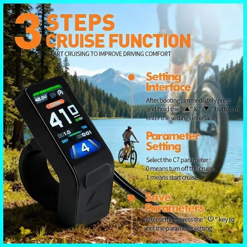 KT TF04 شاشة LCD صغيرة عداد شاشة Ebike Mini TFT شاشة عرض ملونة 24 فولت/36 فولت/48 فولت، موصل مقاوم للماء لركوب الدراجات، ملحقات الدراجة الجبلية الكهربائية مناسبة لوحدة تحكم كونتنغ in Kuwait