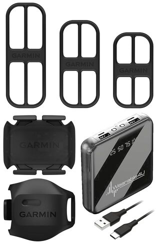 مستشعر سرعة الدراجة من Garmin 2 ومستشعر الإيقاع 2 مع حزمة Wearable4U PowerBank in Kuwait
