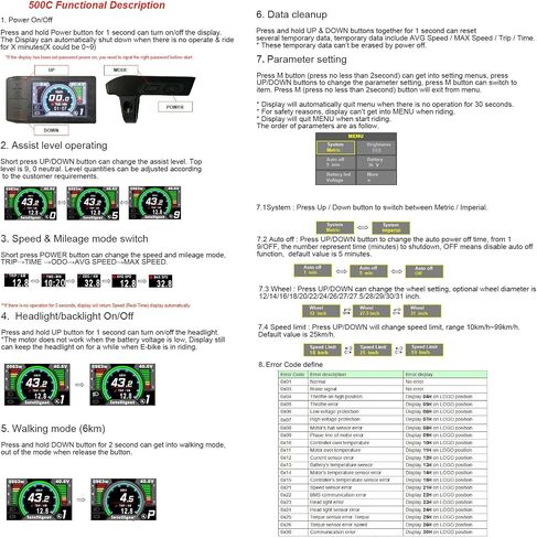 500C Ebike عرض LCD ركوب الدراجات الكمبيوتر 500C للدراجة الكهربائية منتصف المحرك Bafang BBS01 BBS02 BBSHD منتصف محرك العرض مع 5PIN أنثى موصل دائري لمجموعة تحويل Ebike in Kuwait