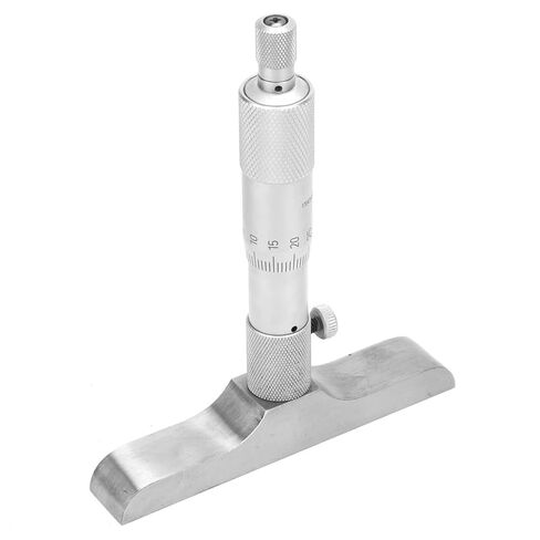 Depth Micrometer Stainless Steel Round Head Depth Micrometer Gage Measuring Tool with 5Pcs Rods (0-100mm 4 inches) in Kuwait