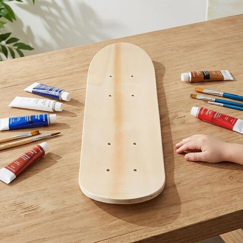 Homoyoyo Blank Skateboard Deck, Maple Wood Skateboard Decks for DIY Painting Kids Creativity Toy 16.9 Inch Unfinished Graffiti Art with Pre-Drilled Holes for Easy Wheel Installation in Saudi Arabia