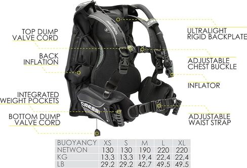 Cressi Scuba Package - Patrol BCD + MC9/Compact Regulator + Octopus Compact + Donatello Console 2 - Patrol Scuba Pack- Designed in Italy in Kuwait
