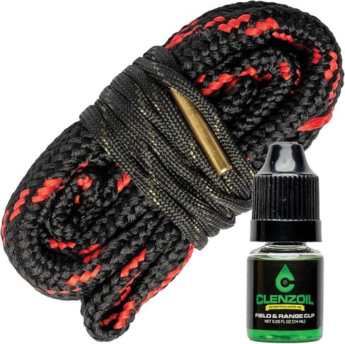 CLENZOIL Field & Range 50 Caliber Cobra Bore Cleaner | أداة تنظيف ماسورة البندقية لـ 50 كالوري 50ae | فرشاة نحاسية مدمجة في حبل قطني | حبل حمل كمامة 50 كالوري in Kuwait