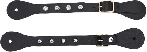 Spur Straps, Adjustable Synthetic Leather Vintage Rhinestone Decorated Boot Straps for Equestrian Equipment, with Comfortable Fit for Riding Boots in Kuwait