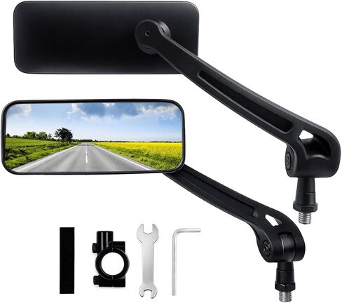 1 Pair Bicycle Mirror Handlebar Mount, 360° Rotatable Adjustable & Foldable Rear View Mirror with Wide-Angle Lens for Safer Cycling, Universal Fit for Bicycle E-Bike, Scooter, Left+Right in Kuwait
