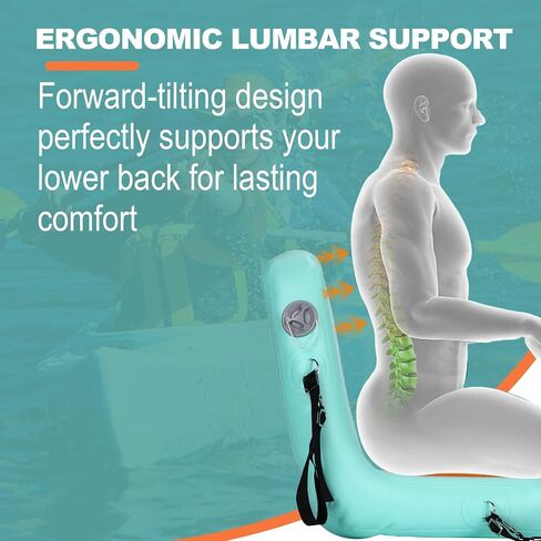 JAYEGT مقعد كاياك قابل للنفخ مع دعم خلفي، ملحقات لوح التجديف، مقعد SUP قابل للطي، تصميم مريح مضاد للانزلاق، سعة تحميل عالية، استخدام متعدد الاستخدامات لقوارب الكاياك، القارب، SUP، الزورق، قارب الصيد (رمادي) in Kuwait
