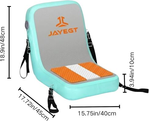 JAYEGT مقعد كاياك قابل للنفخ مع دعم خلفي، ملحقات لوح التجديف، مقعد SUP قابل للطي، تصميم مريح مضاد للانزلاق، سعة تحميل عالية، استخدام متعدد الاستخدامات لقوارب الكاياك، القارب، SUP، الزورق، قارب الصيد (رمادي) in Kuwait