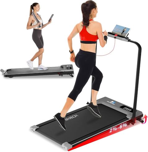Walking Pad, HOWHAI Treadmill with Incline, Brushless 2 in 1 Foldable Under Desk Portable Treadmills for Home/Office with App, Bluetooth Music, Remote Control & LED Display (300lbs Capacity) in Kuwait