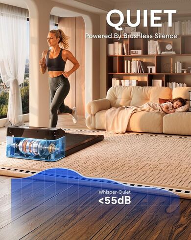 جهاز سير للمشي قابل للطي من FLEXISPOT للمكتب المنزلي، جهاز سير تحت المكتب بتصميم قابل للطي إلى النصف، تجربة مشي هادئة بدون فرش، سعة 264 رطل، سهولة التخزين in Kuwait