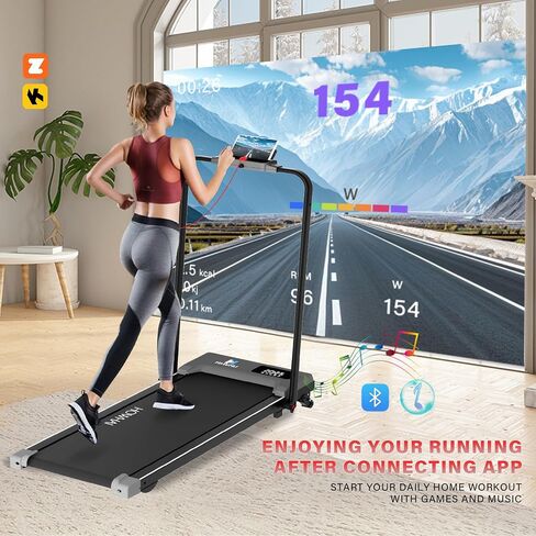 Walking Pad, HOWHAI Treadmill with Incline, Brushless 2 in 1 Foldable Under Desk Portable Treadmills for Home/Office with App, Bluetooth Music, Remote Control & LED Display (300lbs Capacity) in Kuwait
