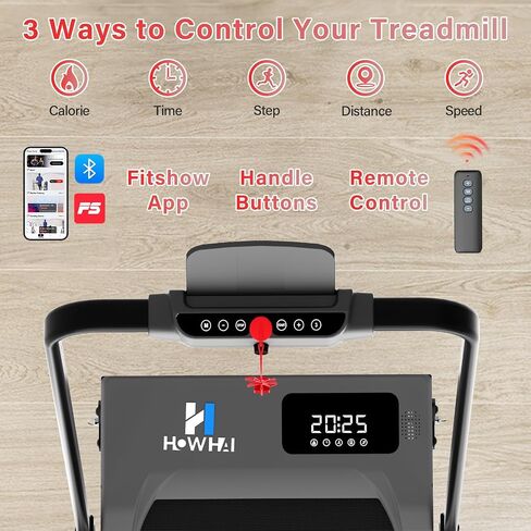 Walking Pad, HOWHAI Treadmill with Incline, Brushless 2 in 1 Foldable Under Desk Portable Treadmills for Home/Office with App, Bluetooth Music, Remote Control & LED Display (300lbs Capacity) in Kuwait