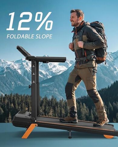 Walking Pad Treadmills for Home - Foldable Treadmill with Handle Bar, 4 Levels Height, 12% Incline, Stand Desk in Kuwait