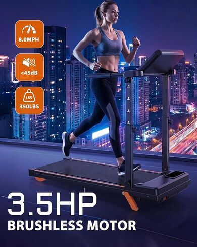Walking Pad Treadmills for Home - Foldable Treadmill with Handle Bar, 4 Levels Height, 12% Incline, Stand Desk in Kuwait