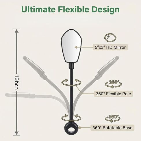 Bike Mirror, 360° Adjustable Handlebar Rearview Mirror, HD Acrylic Convex Wide Angle Bicycle Mirror, Safe Cycling Accessory for E-Bike, Scooter, Mountain Bike in Kuwait