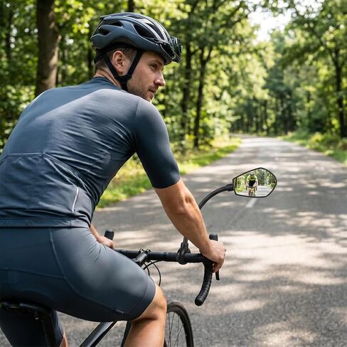 Bike Mirror, 360° Adjustable Handlebar Rearview Mirror, HD Acrylic Convex Wide Angle Bicycle Mirror, Safe Cycling Accessory for E-Bike, Scooter, Mountain Bike in Kuwait
