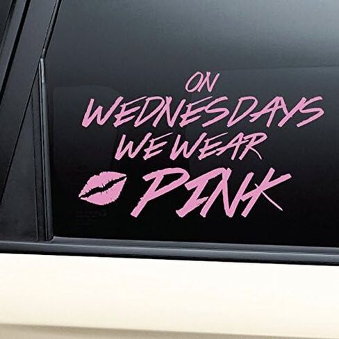 On Wednesdays We Wear Pink Vinyl Decal Laptop Car Truck Bumper Window Sticker - Pink in Kuwait