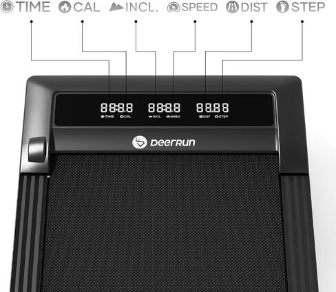جهاز سير للمشي من DeerRun مع انحدار، 12% انحدار تلقائي تحت المكتب، 3.0 حصان، سعة 300 رطل، جهاز مشي محمول للمكتب المنزلي، التحكم عن بعد والتطبيق in Kuwait