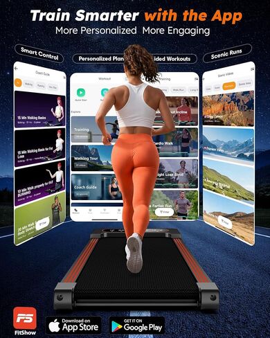 Walking Pad Treadmill with Auto Incline 12%-12Level, Quiet BLDC EvoDrive, Under Desk Treadmill for Home Office, Full Metrics Display, Extra-Large Belt, Quadra Cushion, 300lbs Capacity, Orange in Saudi Arabia