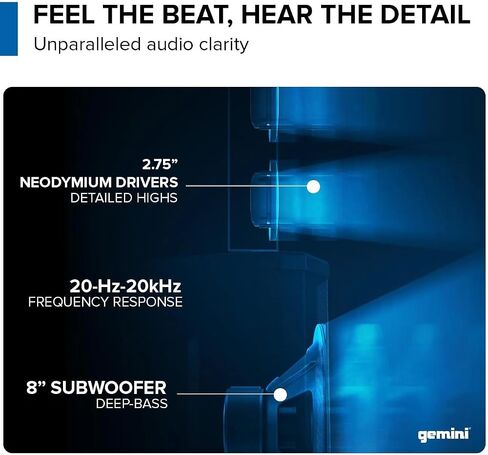 مكبر صوت Gemini Sound WPX-2000 Active Column Line Array بقدرة 1200 وات PA مع كابل Kellards XLR-P20T Pro 20 XLR ذكر إلى أنثى 3 دبابيس أسود، ميكروفون Polsen M-85 احترافي محمول باللون الرمادي الداكن in Kuwait
