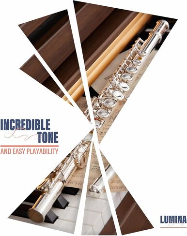 AKLOT ذات فتحة مغلقة للحفلات الموسيقية C: آلة فلوت مع 16 مفتاحًا، أوفست G، مفاتيح ناعمة مطلية بالفضة، وسادات محكمة الغلق، تتضمن حقيبة جلدية صلبة أنيقة، طقم تنظيف، حامل، قفازات (LUM-MV) in Kuwait