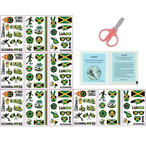 2026 World Cup Portugal Flag Tattoo Stickers 3pcs/Pack 4Packs/Set W/4 Remover Wipes+1 Scissor 76 * 120mm in Kuwait