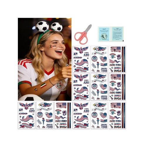 2026 World Cup Portugal Flag Tattoo Stickers 3pcs/Pack 4Packs/Set W/4 Remover Wipes+1 Scissor 76 * 120mm in Kuwait