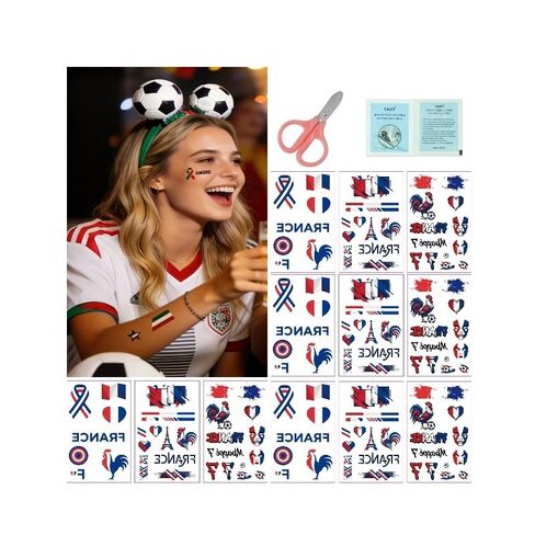 2026 World Cup Portugal Flag Tattoo Stickers 3pcs/Pack 4Packs/Set W/4 Remover Wipes+1 Scissor 76 * 120mm in Kuwait