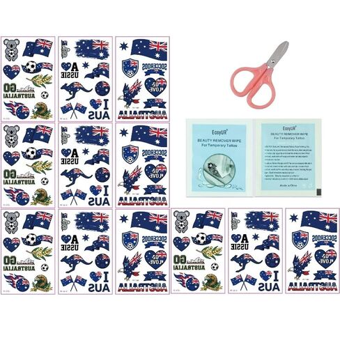 2026 World Cup Portugal Flag Tattoo Stickers 3pcs/Pack 4Packs/Set W/4 Remover Wipes+1 Scissor 76 * 120mm in Kuwait
