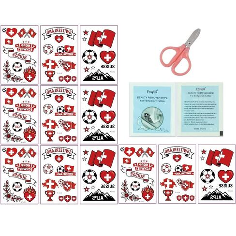 2026 World Cup Portugal Flag Tattoo Stickers 3pcs/Pack 4Packs/Set W/4 Remover Wipes+1 Scissor 76 * 120mm in Kuwait