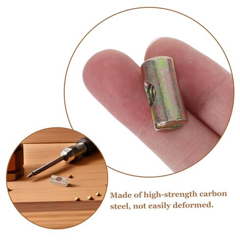 TEHAUX 100pcs M6 Cross Dowel Barrel Nuts Slotted Furniture Joint Connectors for Wooden Furniture Assembly Crib and Bunk Bed Repair Hardware Fixing Screws in Kuwait