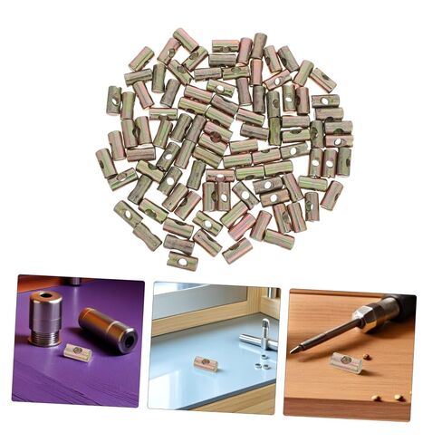 TEHAUX 100pcs M6 Cross Dowel Barrel Nuts Slotted Furniture Joint Connectors for Wooden Furniture Assembly Crib and Bunk Bed Repair Hardware Fixing Screws in Kuwait