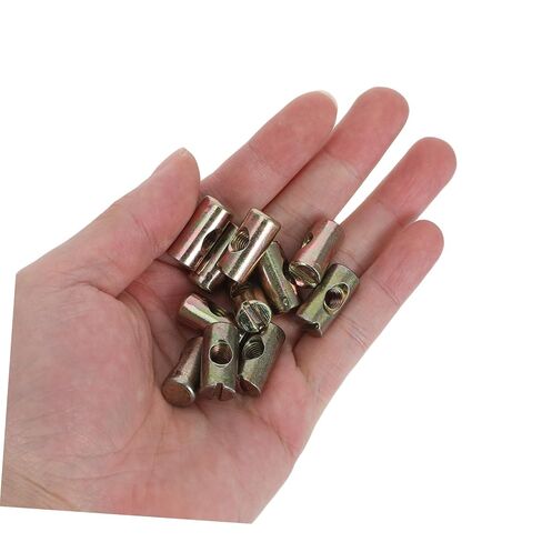Kisangel 100pcs M6 Cross Dowels Barrel Nuts Slotted Furniture Screws Threaded Insert Nuts for Cabinet Assembly Bed Frame Hardware Replacement in Kuwait