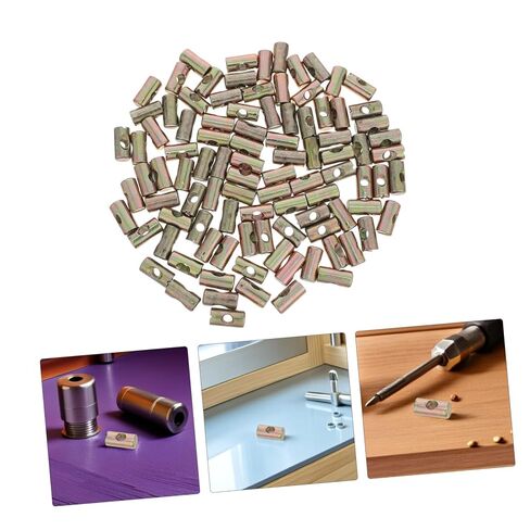 100pcs M6 Barrel Nuts and Connector Screws Furniture Repair Hardware Slotted Cross Dowels for Bed Frame Construction and Cabinet Attachment in Kuwait